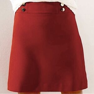 Loft Red short skirt with sailor button details NEW with tags womens size 6